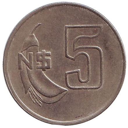 Монета 5 новых песо. 1980 год, Уругвай.