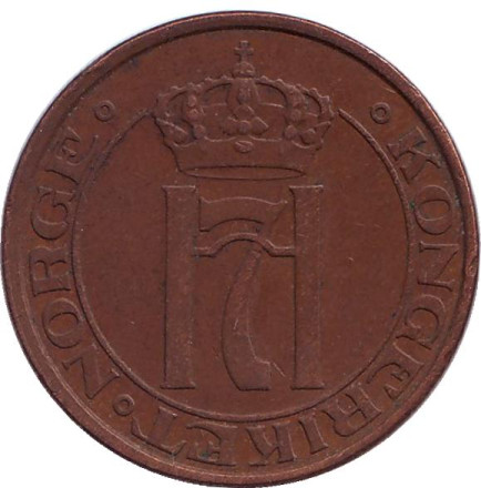 Монета 5 эре. 1935 год, Норвегия.