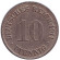 Монета 10 пфеннигов. 1911 год (G), Германская империя. Монета 10 пфеннигов. 1911 год (G), Германская империя.