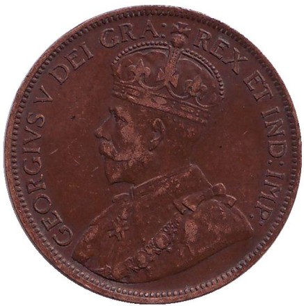 Монета 1 цент. 1918 год, Канада. Монета 1 цент. 1918 год, Канада.