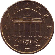 Монета 10 центов. 2003 год (G), Германия. Монета 10 центов. 2003 год (G), Германия.