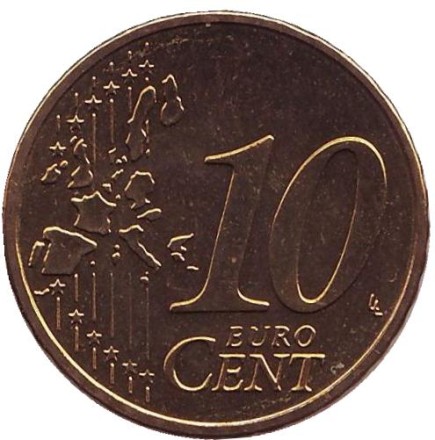 Монета 10 центов. 2003 год (G), Германия. Монета 10 центов. 2003 год (G), Германия.