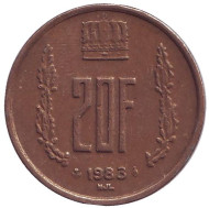 Монета 20 франков. 1983 год, Люксембург. Монета 20 франков. 1983 год, Люксембург.