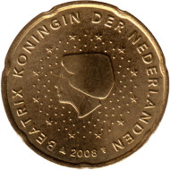 Монета 20 центов. 2008 год, Нидерланды.