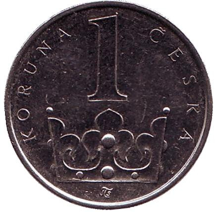 Монета 1 крона. 2012 год, Чехия.