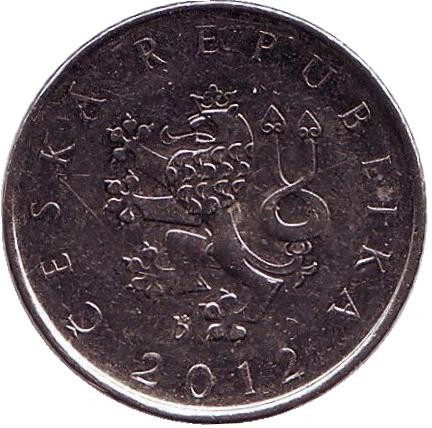 Монета 1 крона. 2012 год, Чехия.