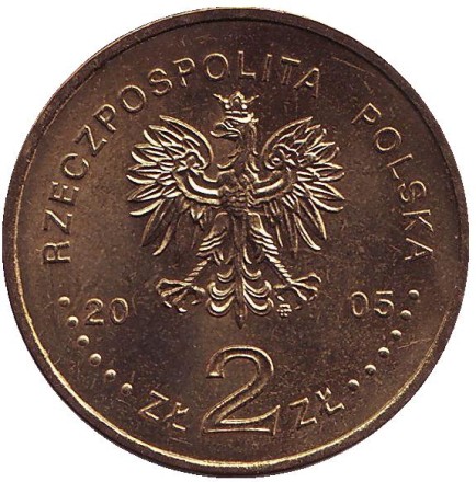 Монета 2 злотых, 2005 год, Польша. Станислав Август Понятовский.