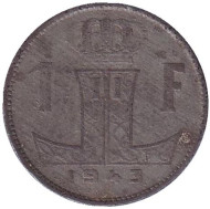 Монета 1 франк. 1943 год, Бельгия. (Belgie-Belgique) Монета 1 франк. 1943 год, Бельгия. (Belgie-Belgique)