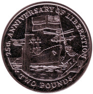 Монета 2 фунта. 2007 год, Южная Георгия и Южные Сандвичевы острова. 25 лет освобождению от аргентинской оккупации. Монета 2 фунта. 2007 год, Южная Георгия и Южные Сандвичевы острова. 25 лет освобождению от аргентинской оккупации.