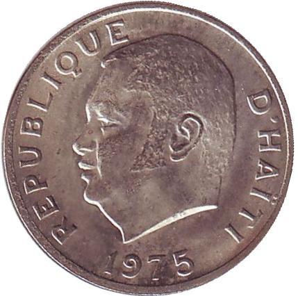 Монета 5 сантимов. 1975 год, Гаити. Монета 5 сантимов. 1975 год, Гаити.