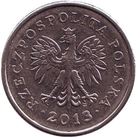 Монета 1 злотый. 2013 год, Польша. Монета 1 злотый. 2013 год, Польша.