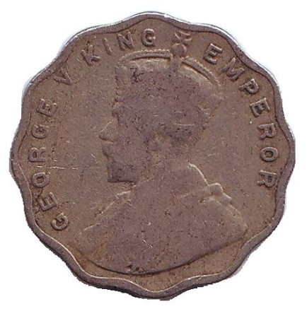 Монета 1 анна. 1916 год, Индия Британская.