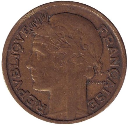 Монета 2 франка. 1931 год, Франция.