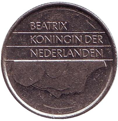 Монета 25 центов. 1984 год, Нидерланды. Монета 25 центов. 1984 год, Нидерланды.