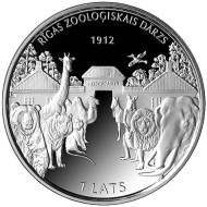 Монета 1 лат. 2012 год, Латвия. 100 лет Рижскому зоопарку.  Монета 1 лат. 2012 год, Латвия. 100 лет Рижскому зоопарку.