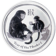 Монета 50 центов. 2016 год, Австралия. Год обезьяны. Монета 50 центов. 2016 год, Австралия. Год обезьяны.