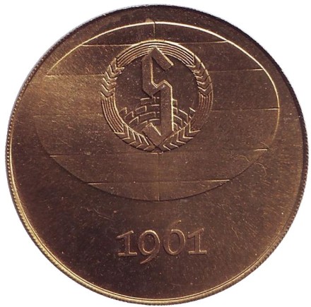 Ян Сибелиус. Памятный жетон. 1961 год, Финляндия. (Тип 1). Ян Сибелиус. Памятный жетон. 1961 год, Финляндия. (Тип 1).