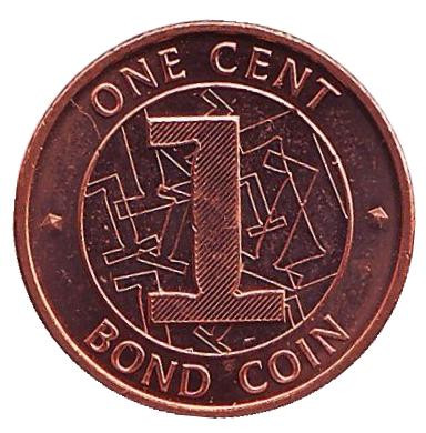 Монета 1 цент. 2014 год, Зимбабве. Бонд-коин.