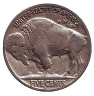 Монета 5 центов. 1936 год (S), США. Бизон. Индеец. Монета 5 центов. 1936 год (S), США. Бизон. Индеец.