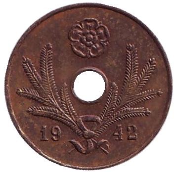 Монета 5 пенни. 1942 год, Финляндия.