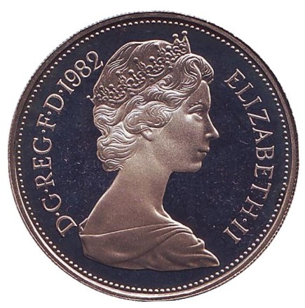 Монета 10 пенсов. 1982 год, Великобритания. Proof. Монета 10 пенсов. 1982 год, Великобритания. Proof.