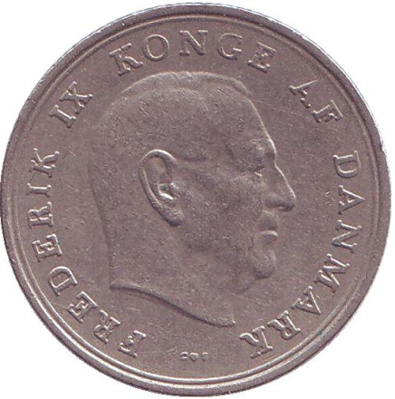 Монета 1 крона. 1963 год, Дания. Монета 1 крона. 1963 год, Дания.