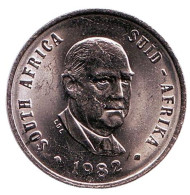 Монета 10 центов. 1982 год, Южная Африка. UNC. Окончание президентства Бальтазара Йоханнеса Форстера. Алоэ.