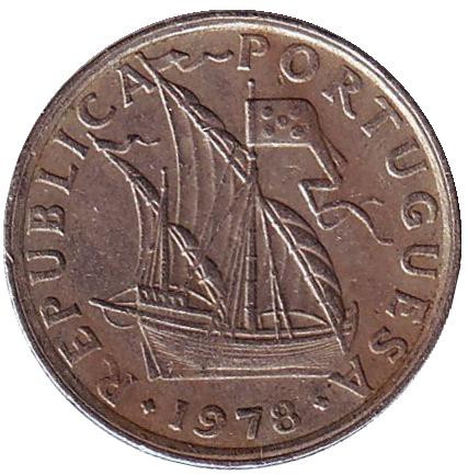 Монета 2,5 эскудо. 1978 год, Португалия.
