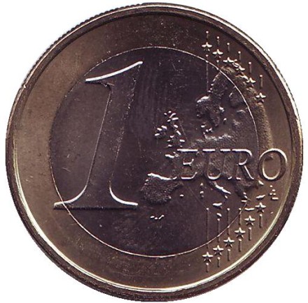 Монета 1 евро. 2016 год, Нидерланды. Монета 1 евро. 2016 год, Нидерланды.