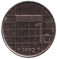 Монета 1 гульден. 1992 год, Нидерланды. Монета 1 гульден. 1992 год, Нидерланды.