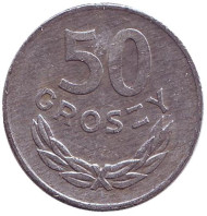 Монета 50 грошей. 1972 год, Польша. Монета 50 грошей. 1972 год, Польша.