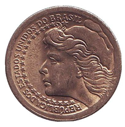 Монета 50 крузейро. 1965 год, Бразилия. UNC.