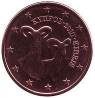 Монета 5 центов. 2010 год, Кипр. Монета 5 центов. 2010 год, Кипр.