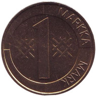 Монета 1 марка. 1993 год, Финляндия. aUNC. (Алюминиевая бронза) Монета 1 марка. 1993 год, Финляндия. aUNC. (Алюминиевая бронза)