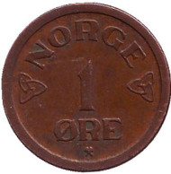 Монета 1 эре. 1956 год, Норвегия. Монета 1 эре. 1956 год, Норвегия.
