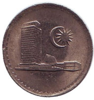 Монета 5 сен. 1987 год, Малайзия. Здание парламента. Монета 5 сен. 1987 год, Малайзия. Здание парламента.