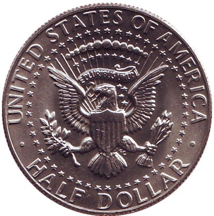 Монета 50 центов. 1985 год (P), США. UNC. Джон Кеннеди. Монета 50 центов. 1985 год (P), США. UNC. Джон Кеннеди.