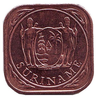 Монета 5 центов. 2014 год, Суринам. Монета 5 центов. 2014 год, Суринам.