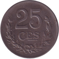 Монета 25 сантимов. 1920 год, Люксембург. Монета 25 сантимов. 1920 год, Люксембург.