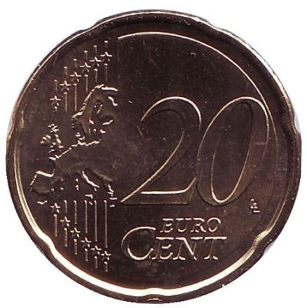 Монета 20 центов. 2018 год, Испания.