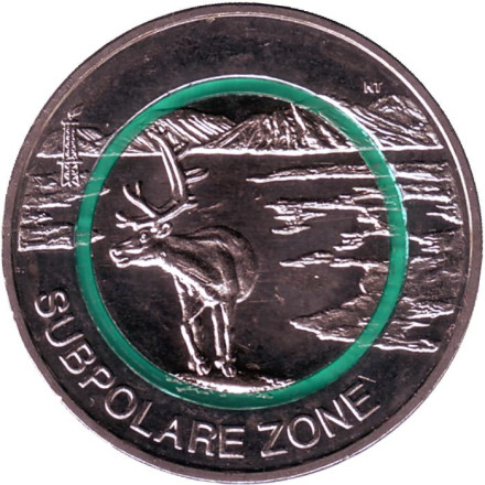 Монета 5 евро. 2020 год (J), Германия. Субполярная зона.