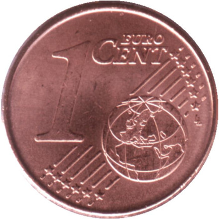 Монета 1 цент. 2021 год, Испания. Монета 1 цент. 2021 год, Испания.