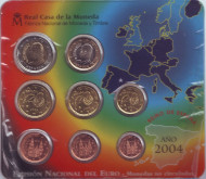 Набор монет евро в планшетке. 2004 год, Испания.