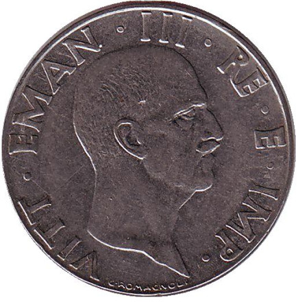 Монета 50 чентезимо. 1940 год, Италия. Магнитная.