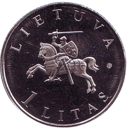 Монета 1 лит. 2009 год, Литва. Вильнюс – культурная столица Европы 2009 года.