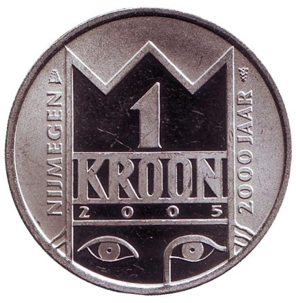 2000 лет Неймегену. Марш 4 дней. Памятный жетон. 1 крона, 2005 год, Нидерланды.