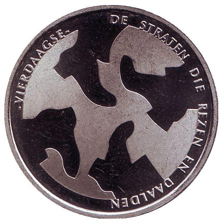 2000 лет Неймегену. Марш 4 дней. Памятный жетон. 1 крона, 2005 год, Нидерланды.