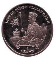 Монета 1 крона. 2012 год, Остров Мэн. (Вар. II) Жизнь королевы Елизаветы II. Монета 1 крона. 2012 год, Остров Мэн. (Вар. II) Жизнь королевы Елизаветы II.