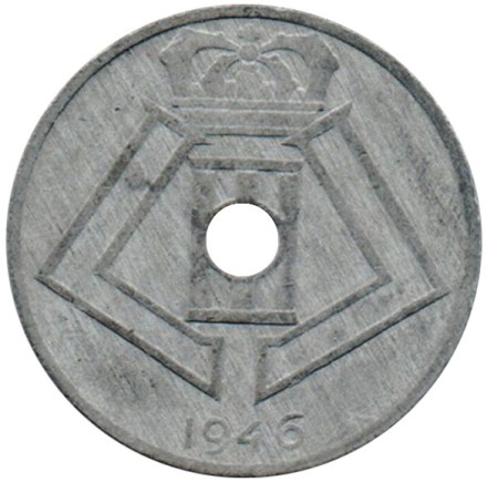 Монета 25 сантимов. 1946 год, Бельгия. (Belgique-Belgie) Монета 25 сантимов. 1946 год, Бельгия. (Belgique-Belgie)