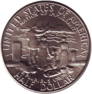 Монета 50 центов (D). 1986 год, США. США - нация иммигрантов. Монета 50 центов (D). 1986 год, США. США - нация иммигрантов.